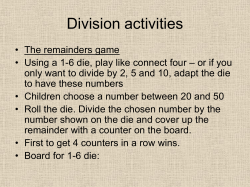 Division activities