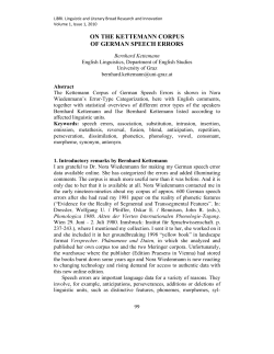 on the kettemann corpus of german speech errors