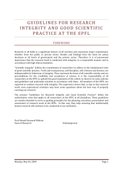 guidelines for research integrity and good scientific practice at the epfl