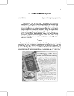 The Advertisement As Literary Genre Preview