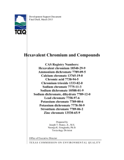 Hexavalent Chromium and Compounds
