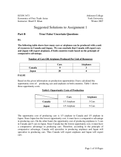 Suggested Solutions to Assignment 1
