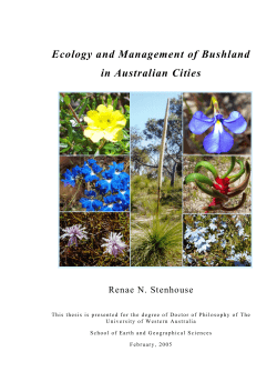 Ecology and Management of Bushland in Australian Cities