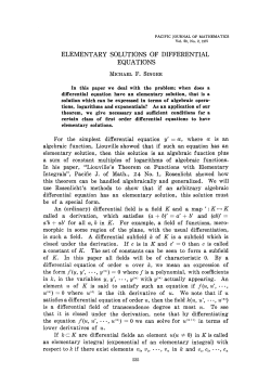 ELEMENTARY SOLUTIONS OF DIFFERENTIAL EQUATIONS