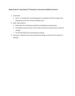 Model Outline for &ldquo;How Setting in `The Necklace` Is Connected to