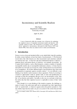 Inconsistency and Scientific Realism - Philsci