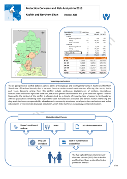 Protection Concerns and Risk Analysis in 2015 Kachin and Northern