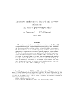 Insurance under moral hazard and adverse selection: the case of