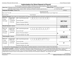 Authorization for Direct Deposit of Payroll