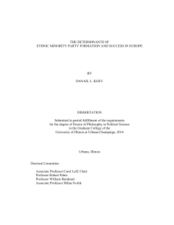 THE DETERMINANTS OF ETHNIC MINORITY PARTY FORMATION