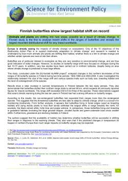 Finnish butterflies show largest habitat shift on record