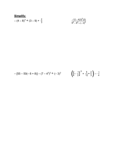 Simplify: &ndash; (4 &ndash; 8)3 &divide; (3 &ndash; 9) + &ndash; [55 &ndash; 50(&ndash; 6 + 8)] &ndash; (7 &ndash; 42)2 &divide; (&ndash; 3)3