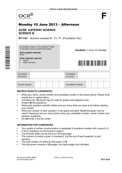Unit B711/01 - Science modules B1, C1, P1 - Foundation tier