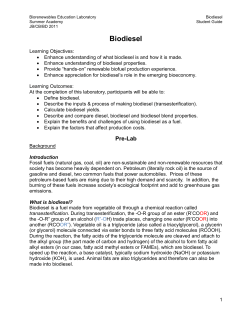 Biodiesel - Iowa State University`s College of Engineering