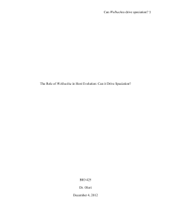 Can Wolbachia drive speciation? 1 The Role of Wolbachia in Host