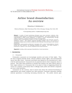 Airline brand dissatisfaction: An overview