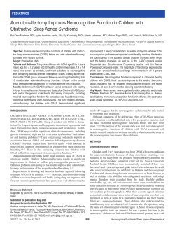 Adenotonsillectomy Improves Neurocognitive Function in Children