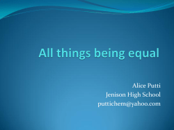 things being equal - Grand Valley State University