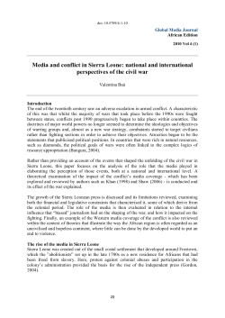 Media and conflict in Sierra Leone: national and international
