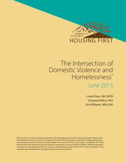 "The Intersection of Domestic Violence and Homelessness"
