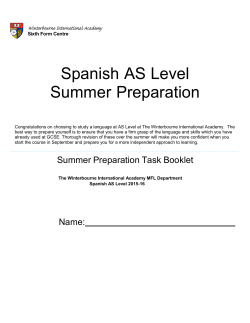 Spanish AS Level Summer Preparation