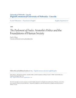 Aristotle`s Politics and the Foundations of Human Society