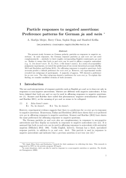 Particle responses to negated assertions: Preference patterns for