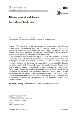 Literacy as supply and demand | SpringerLink
