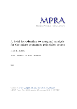 A brief introduction to marginal analysis for the micro