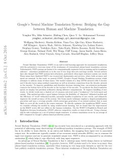 Google`s Neural Machine Translation System: Bridging the Gap