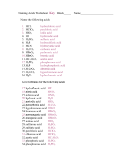 Name the following acids