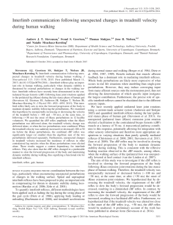 Interlimb communication following unexpected changes in treadmill