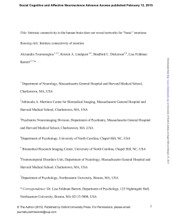 Intrinsic connectivity in the human brain does not - UNC