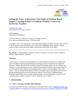 Setting the Tone: A Discursive Case Study of Problem