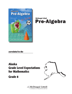 Alaska Grade Level Expectations for Mathematics Grade 8