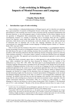 Code-switching in Bilinguals: Impacts of Mental Processes and