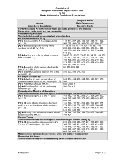 Correlation of Houghton Mifflin Math Expressions &copy; 2006 to