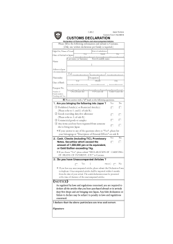 Japan Customs Declaration