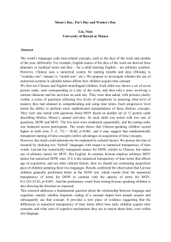 Moon`s Day, Tiu`s Day and Woden`s Day Liu, Nian University of