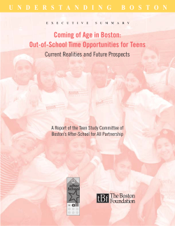 Coming of Age in Boston: Out-of-School Time Opportunities for Teens