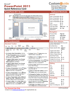 PowerPoint 2011 Quick Reference