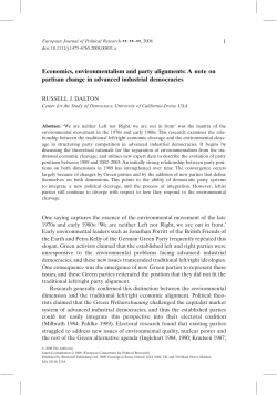 Economics, environmentalism and party alignments: A note on