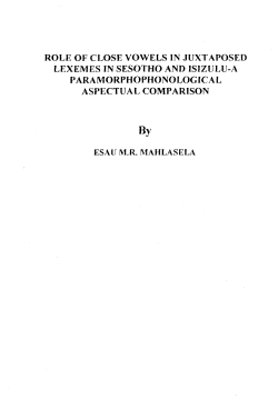 role of close vowels in juxtaposed lexemes in sesotho and isizvlu