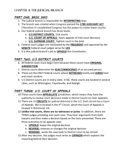 CHAPTER 8: THE JUDICIAL BRANCH