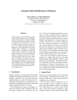 Automatic Idiom Identification in Wiktionary