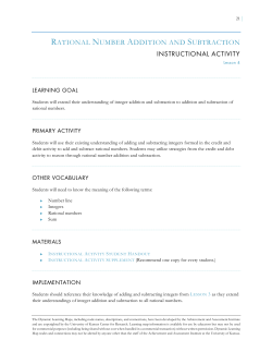 RATIONAL NUMBER ADDITION AND SUBTRACTION