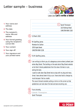 Letter sample &ndash; business