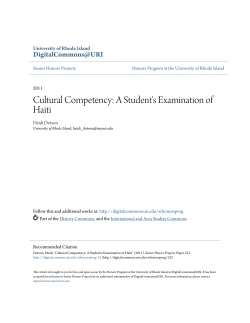 Cultural Competency: A Student`s Examination of Haiti