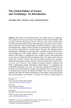 The Global Politics of Science and Technology: An Introduction