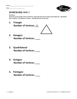 1. Triangle Number of Vertices: 3 2. Hexagon Number of Vertices